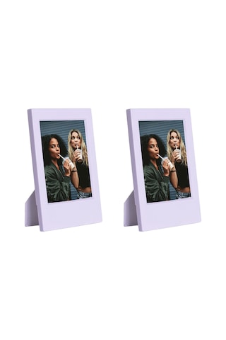 Instax Mini 12 Lila Slikon Kılıf Mini 28'li Albüm Ve Fotoğraf Çerçeveleri Aksesuar Seti