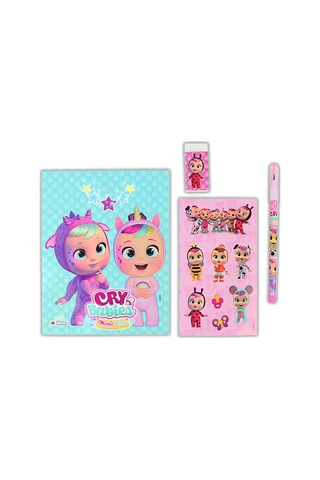 Cry Babies Tüylü Pvc Çantalı Kırtasiye Seti Cry-7746 Ahşap