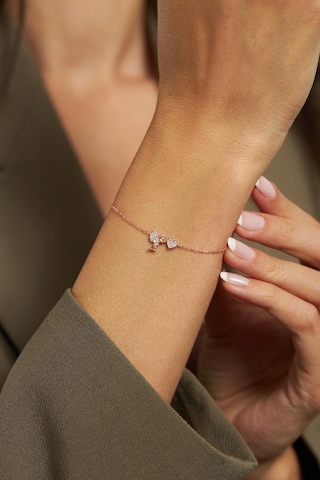 Roza Silver Zirkon Taşlı Rose Aşk Meleği Eros Minimal Gümüş Bileklik