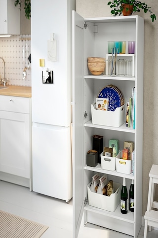 Ikea Beyaz Kullanışlı Mutfak Dolabı 60x31x153 Cm Dekoratif Beyaz