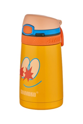 Shamobo 2li Set Pipetli Çelik Termos 350ml -6 Saat Isı Yalıtımı- Turuncu-Mor