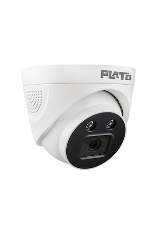 Plato Pl-22996 5mp Color Mikrofonlu Ses Kayıtlı 3.6 Mm 2 Atom Led Ahd Dome Kamera Güvenlik Kamerası Gece Görüşlü
