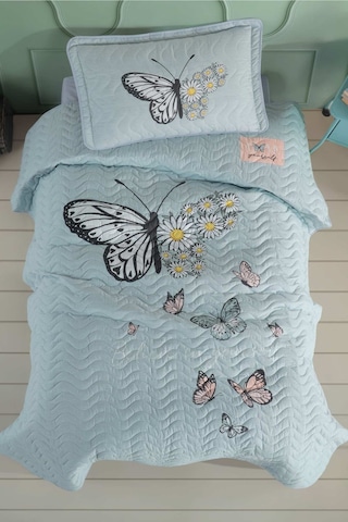 Clasy %100 Pamuk Daisy Love V1 Tek Kişilik Yatak Örtüsü Mint