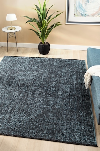 Antik Turkuaz Halı Yıkanabilir Kaymaz Taban Şönil Kilim Dokuma Pamuk Taban Kilim 10364a Turkuaz