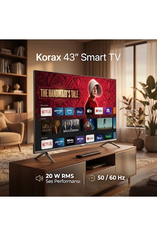 Korax KRX-TV43 43" Ultra HD Android LED TV
