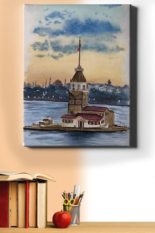 Webstyle Sayılarla Boyama Seti Kasnaklı Kız Kulesi'nin Hüznü 50 X 65 Cm