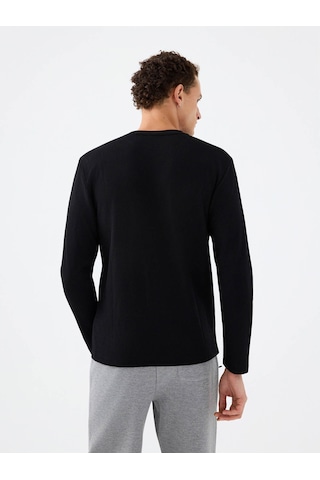 Loft Regular Fit Siyah Erkek Uzun Kollu T-shirt Lf2040679 Siyah