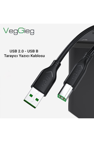 Veggieg Usb B Printer Tarayıcı Yazıcı Data Kablosu 1.5 Metre