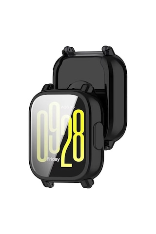 Adige Xiaomi Redmi Watch 5 Active Kasa Koruyucu Ekran Koruyuculu Silikon Siyah