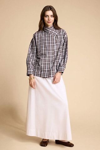 Defacto Regular Fıt Dama Desenli Poplin Uzun Kollu Tunik H4224ax26spbn340 Kahve-bn340