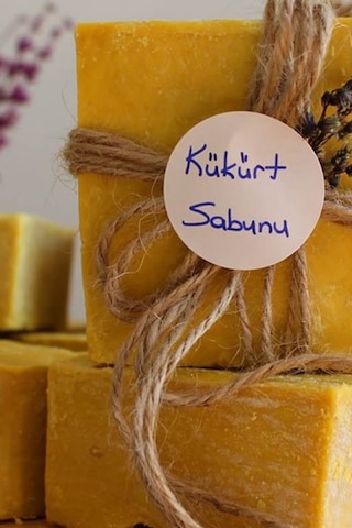 Kükürt Sabunu Hatay El Yapımı %100 Organik Doğal Sabun 1 Kalıp 130 Gram Acı Badem