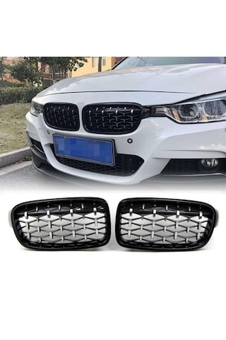 BMW 3 Serisi İçin Uyumlu E46 Diamond Panjur ( Piano Black Çerçeve ) 2002-2004