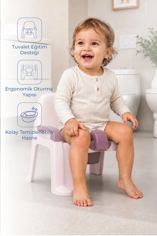 Babyjem Afacan Lazımlık Ergonomik Tuvalet Eğitimi Yardımcısı Soft Pembe
