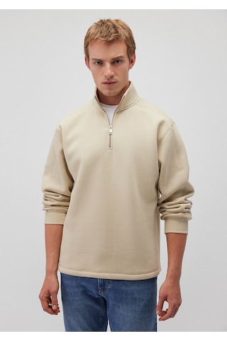 Mavi - Dik Yaka Bej Sweatshirt 0s10016-70322 Bej