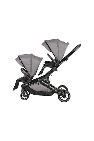 Prego İbiza Plus Travel Sistem İkiz Bebek Arabası 2223 Gri