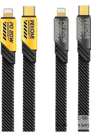 Wekome WDC-191 Type-c to Lightning PD20W Veri Ve Şarj Kablosu Gri