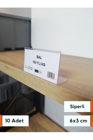 10 Adet Yapışkanlı Pvc Etiketlik 6 x 3 CM Yapışkanlı Raf Önü Fiyatlık