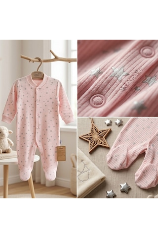Sebi Bebe Yıldızlı Patikli Tulum 1131 Pembe