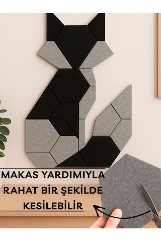 12'li Akustik Panel Ses Isı Yalıtım Duvar Kaplama Karma 26x30 Cm