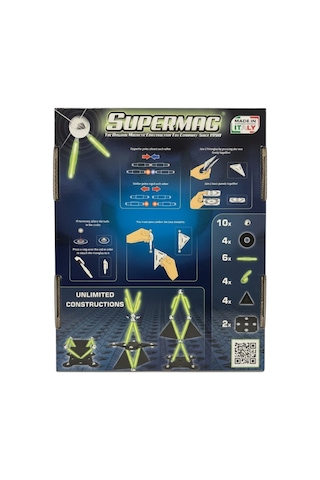 Supermag 30 Parça Fosforlu Manyetik Yapı Ve Stem Seti