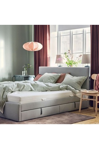 Ikea Åbygda Çift Kişilik Yatak, Beyaz, 140x200 Cm