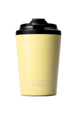 Made By Fressko Camino Yeniden Kullanılabilir Kahve Bardağı, Yalıtımlı Termal Kupa, 340 Ml, Açık Sarı