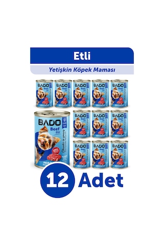 Bado Yetişkin Yaş Köpek Maması Etli 400gr 12'li