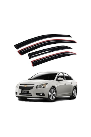 Chevrolet Cruze Uyumlu Mugen Cam Rüzgarlığı Seti Piano Black 4'lü İthal (00) (ŞüsCarOto Aksesuar)