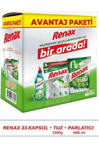 Renax Avantajlı Paket Bulaşık Makinesi 3 Lü Set