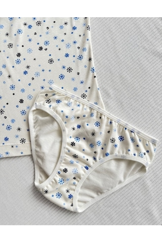Alya Underwear Kız Çocuk Baskılı Ip Askılı Atlet Ve Slip Takımı Kar Tanesi Baskılı