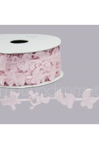 Mutluadim 2Cm X 22,5Metre Sıra Sıra Bebek Desenli Kurdela
