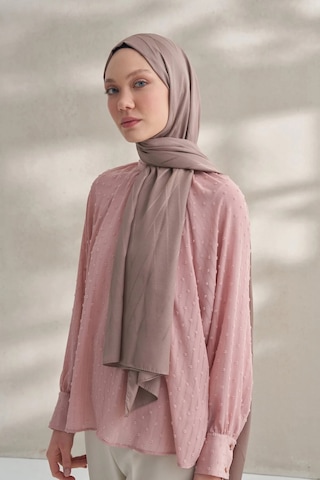 Armanda Krep Jakar Prizma Desen Şal - 70 X 190 Vizon