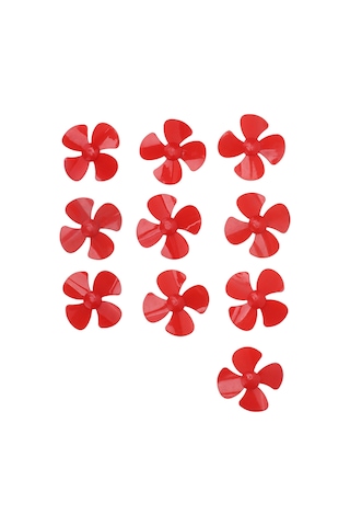 Reedark Xr-149 Kırmızı 4 Kanatlı Plastik Perde, 80mm Çap 2mm Delikli, Dıy Rc Araba Bot Oyuncak Aksesuarı 10 Adet