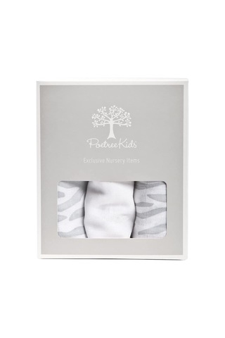 Poetree Kids Grey Zebra Müslin Bez 3'lü Set Genel