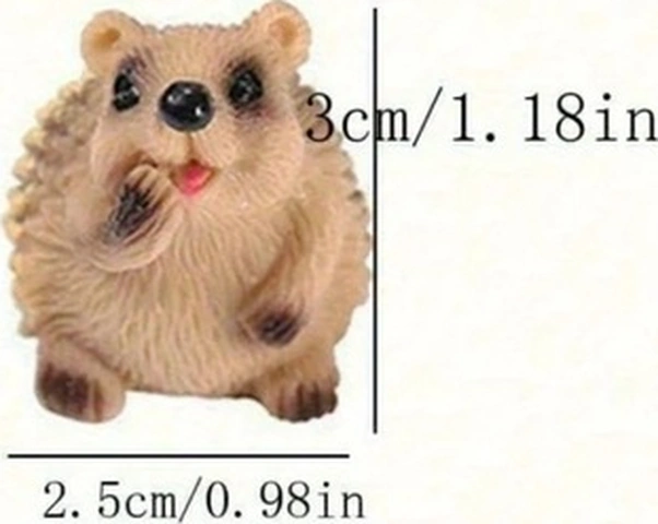 Trendooze Çiçekli Kirpi Bahçe Dekoru - Gerçekçi Reçine Figürler 3 Adet Klasik Mini Kirpi