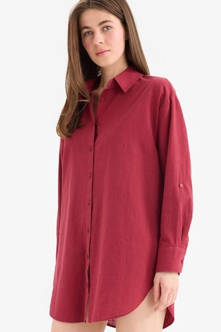 DeFacto Regular Fit Pamuklu Plaj Gömleği-Fall in Love W8241AZ25SMBR285 Bordo