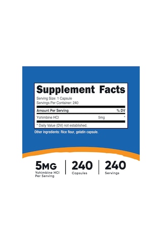 Nutricost Yohimbine 5 MG 240 Capsules