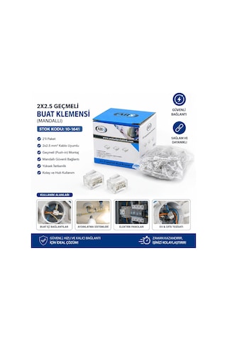 Ars Elektrik 344069 Buat Klemensi 2'li - 2x2.5 Kablo Geçmeli Mandallı- 100'li Paket Diğer