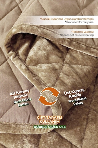 Evlen Home Kapitone Kadife Yatak Örtüsü Seti Tek Kişilik Supersoft Yumuşak Elyaf Dolgulu 2 Parça