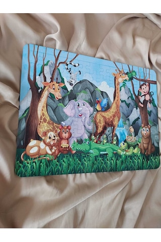 Ahşap Çocuk Puzzle Safari 108 Parça Mobilya
