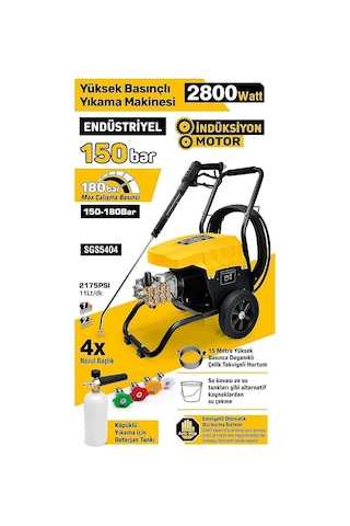 Yüksek Basınçlı Yıkama Makinesi 2800w 150 Bar