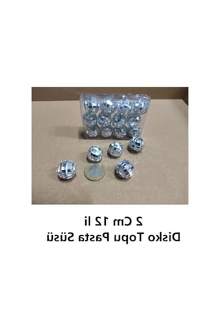 2 Cm Disko Topu Pasta Süsü - 12'li Çok Renkli