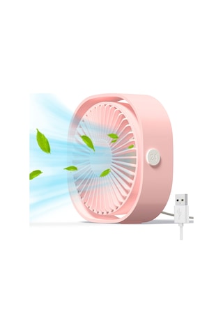 Mini Usb Fan, Taşınabilir Masa Fanı, Ofis İçin 360 Dönüş Pembe