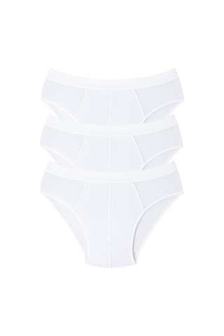 Arma Yıldız Erkek Bambu Slip Külot Düz Beyaz 3'lü Paket Beyaz