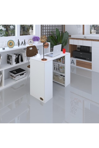 Kenzlife Bilgisayar Çalışma Masası Venüs Byz Ofis Sekreter Laptop Beyaz