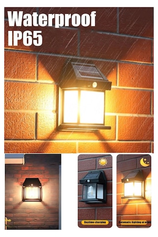 Suya Dayanıklı Hareket Sensörlü Güneş Enerjili Led Bahçe Lambası