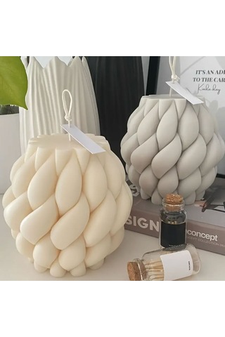 Silikon Mum Yağmur Damlası Şekilli Orta Boy 3d Geometrik Kavisli Sütun Sabun Kalıbı