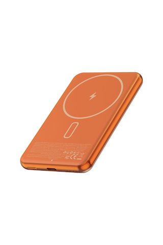 Wiwu Wi-p088 Led Işık Göstergeli Pd 20w Kablosuz Powerbank 5000mah 15w Turuncu
