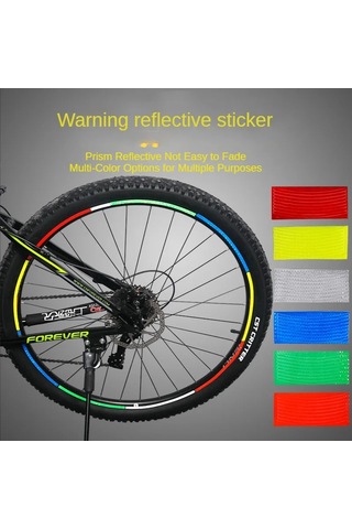 Mavi 1 Adet-bisiklet Etiket Bisiklet Gece Sürüş Lastiği Mtb Aksesuarları Renkli Işık Bisiklet Vücut Dekorasyon Çıkartmaları Aksesuarları Spor Çok Renkli