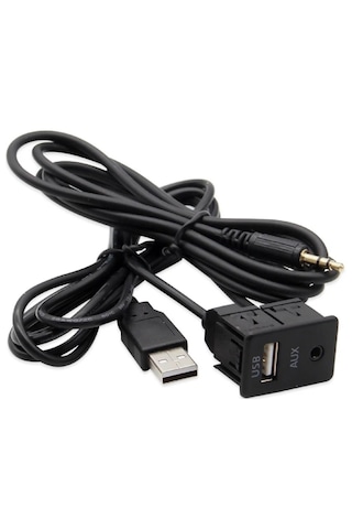 Araç İçi Kontrol Paneli Usb 3.5mm Dişi Erkek Uzatma Aux Kablosu